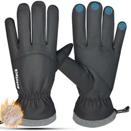 Bototack Winter Waterproof Ski Gloves Men Women, Windproof Thermal Touch Screen Snow Gloves, Warm Cold Weather Snowboard for Skiing Hiking Cycling Driving (Black, Medium)