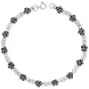 Dainty Sterling Silver Flower Bracelet for Women 1/4 wide 7.5