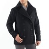 Alpine Swiss Mason Mens Wool Blend Classic Pea Coat Black