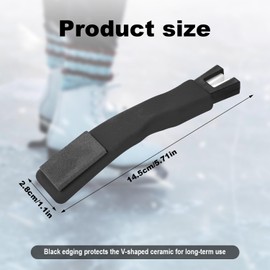 Tinoaly Ice Skate Edge Blade Sharpener, Ceramic Ice Blade Sharpener Black Hockey Skate Sharpener Portable Ice Skate Blade Sharpening Tool Ice Skate Blade Sharpener for Ice Skates