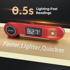 Termómetro digital de lectura instantánea recargable impermeable para carne | 0.5 Sec Professional Grill Thermometer Kitchen Cooking with Calibration,