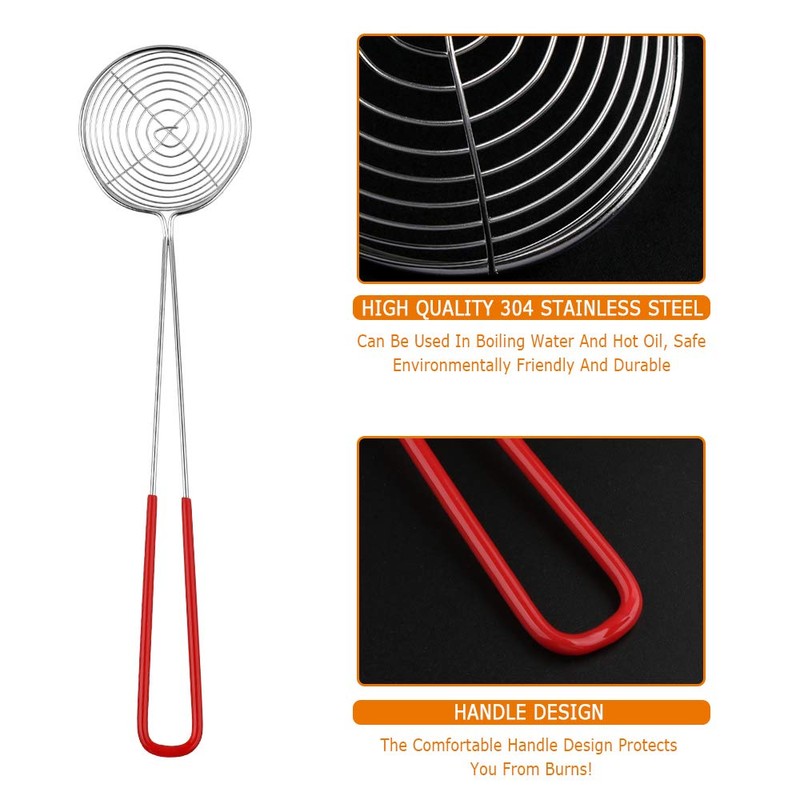 8 Pieces Stainless Steel Spider Strainer Spoon Small Wire Skimmer