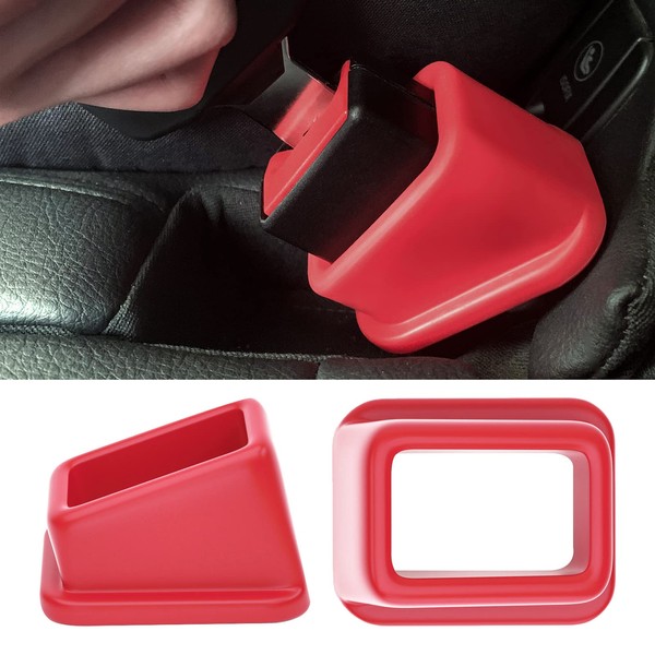 G Ganen 2-Pack Buckle Holder Compatible with Baby Seat - Keep Belt Receiver in Upright Position and Makes Buckling Easier (Red, Regular)
