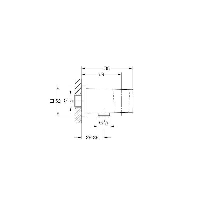 GROHE Accessories, 26370DC0 Adaptor for Wall Mount Plate