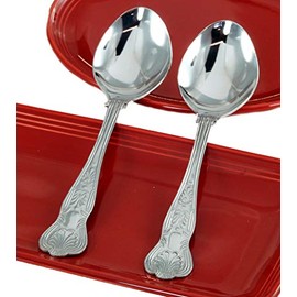 Buckingham Stainless Steel Serving Spoon King’s Pattern Mirror Polished Heavy-Duty Utensils for Buffets Dinner Parties Family Meals 9-Inches