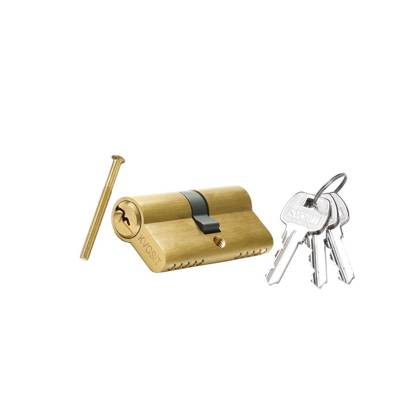 Brass Lock Cylinder with 3 Keys 63mm Double Open Cylinder