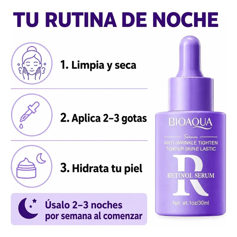Serum Facial Retinol Ácido Hialurónico Antiarrugas 30ml