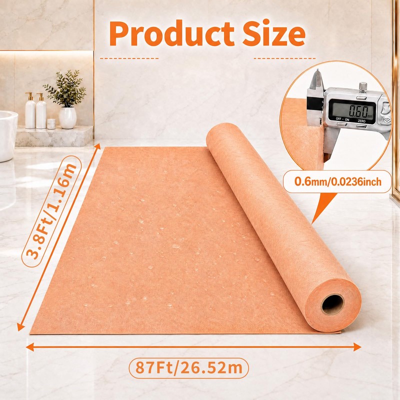 Professional Waterproofing Membrane for Shower, 3.8Ft x 33Ft (125 Sq
