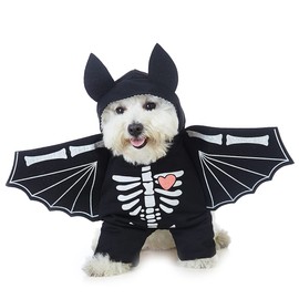 Coomour Dog Halloween Costume Pet Bat Clothes Puppy Halloween Cosplay Hoodies Cat Skull Shirts (M)