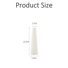 White Ceramic Flower Vase, 8.7 Inch Tall Tapered Vase with Single Stem Decorative Flower Vase Conical Vase Table Decoration Table Decoration for Party Home Decoration (Without Flower)