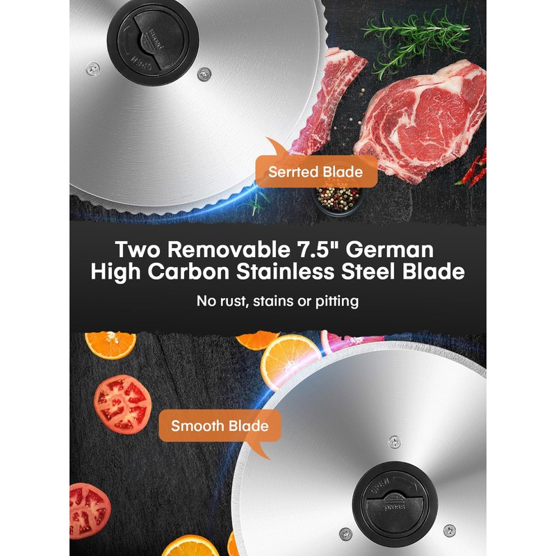 FOHERE Electric Meat Slicer 200W Deli Slicer for Home with