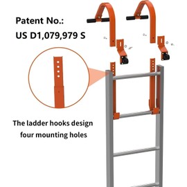 2 Pack Heavy Duty Roof Ladder Hook with Wheel,Extension Ladder Stabilizer for Roof with Rubber Grip T-Bar for Damage Prevention, Fast and Easy Setup to Access Steep Roofs