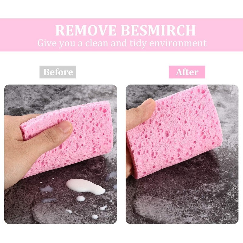 8 Pieces Cellulose Sponge Wipes Cleaning Scrub Washing Non-Scratch Sponge