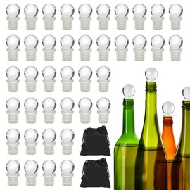 Wine Bottle Stoppers 40 Pack Wine Saver with Silicone Glass Unbreakable Wine Stopper for Decanter Beverages Champagne Liquors Oils Diffuser Bottles