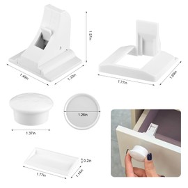 Child Safety Cabinet, Pack of 12 Child Lock with 3 Keys, Child Lock Drawers, Magnetic Child Safety Cabinet, Magnetic Child Lock, Drawer Lock Baby, White