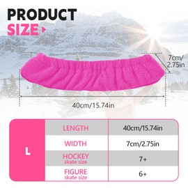 JAMSSOW 1 Pair of Blade Protectors, Ice Skates, Elastic Figure Skating Ice Hockey, Ice Skate Protectors, Skate Skate Protectors, Skate Socks, Blade Protection Accessories for Adults Children (Pink,