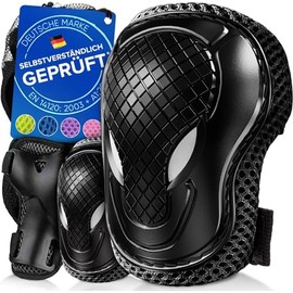 Liebkern® Robust Knee Pads Children Comfortable & Easy to Install – Protector Set Children – Inline Skates Children's Knee Pads Inline Protectors Children Inline Skates Protective Equipment Children., black