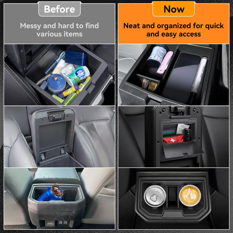 TIEZFUL Center Console Organizer Combo Compatible with Toyota Tacoma 2024