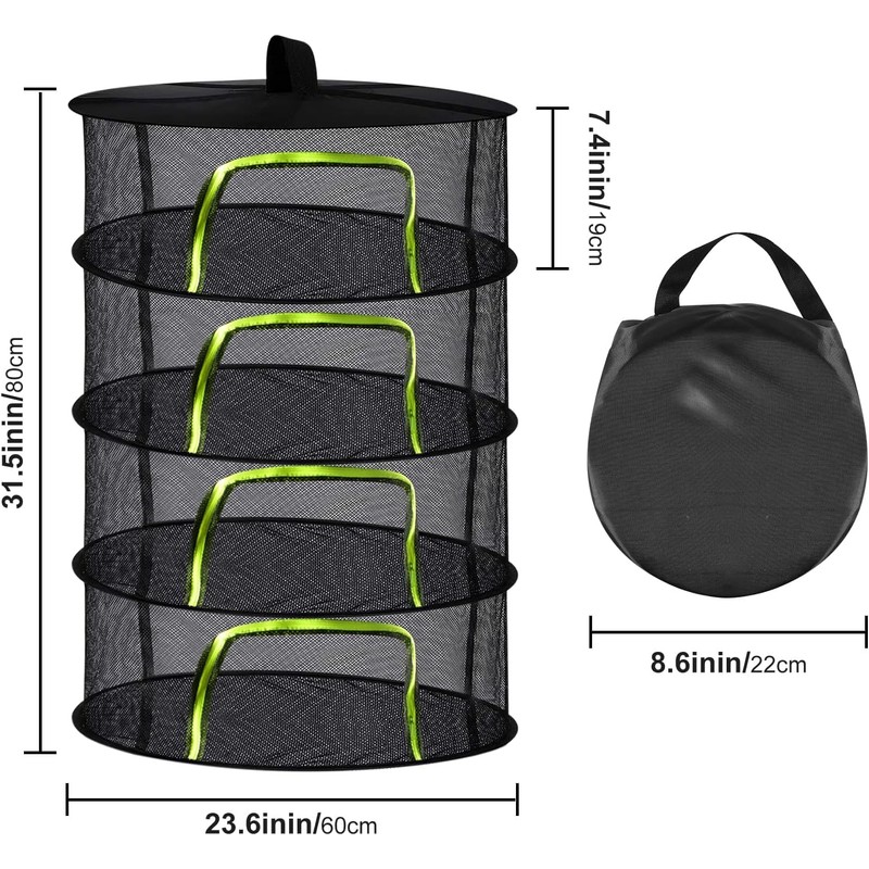 Forhome 4-Layer Drying Nets for Hanging, Drying Net Herbs, Foldable