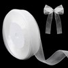 Aeaocvo White Chiffon Gift Ribbon, 20 mm Wide, White Ribbon,