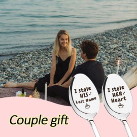 Couples Valentines Gifts for Husband Wife I Love You Gifts for Him Her Couple Gifts for Girlfriend Boyfriend Anniversary Engagement Gifts for Fiance Fiancee Long Distance Gifts for Couple Spoons 2 Pcs