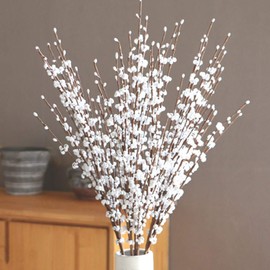 OUKEYI 8 Pcs 29.5'' Long Stem Artificial Jasmine Flowers Tall Fake Flower Bouquet Faux Jasmine Plants for Hotel Home Office Kitchen Bedroom Wedding Party DIY Decor (White)