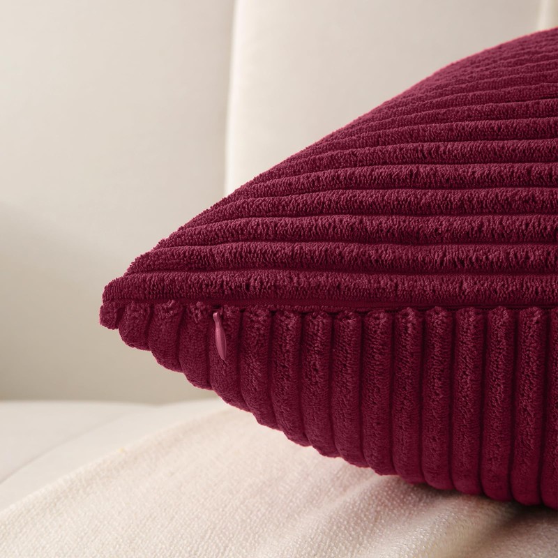 Yosodeko Burgundy Lumbar Throw Pillow Cover 12x24 inch,Pack of 1