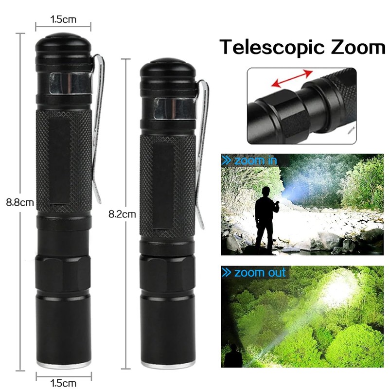MODOAO Led Flashlights High Lumens, Multifunctional Telescopic Zoom Flash Light,