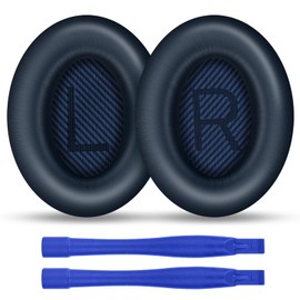 Ainiv 1Pair Ear Pads Cushions Replacement for Bose QuietComfort 35 (QC35) and Quiet Comfort 35 II (QC35 II) Over-ear Headphones, Soft Leather Headphones Replacement Earpads Ear Cushion, Blue+Black