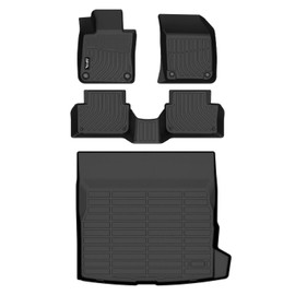 AIPOIL® Floor Mats & Cargo Liner Set for 2019-2025 Volvo S60 All Weather Protection TPE Anti-Slip Automotive Full Set Custom Car Mats Accessories - Black