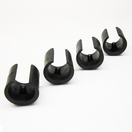 Replacement Single Prong U-Shape Plastic Caps in Black (Set of 8) - Made in Italy c