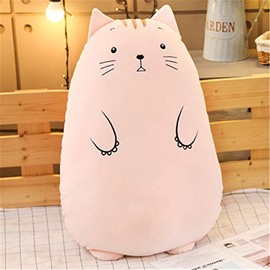 RAILONCH 50 cm Plush Toy Stuffed Dinosaur, Pig, Bear, Cat, Sheep, Hippo, Cartoon, Long Cushion, Unisex Plush Doll (Kitten)