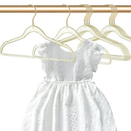 Baby Glitter Hangers 20 Pcs,13.97" Kids Clear Glitter Hangers for Closet, Non-Slip Space Saving Suit Hangers(Gold)