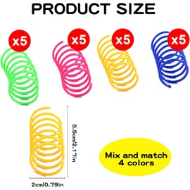 HSLPSM Pack of 20 Spiral Cat Toy, Spring Toy for Self-Employment, Colourful Creative Spiral Cat Toy, Novelty Pet Toy
