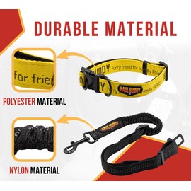 Mytee Products Dog Collar with Seat Belt for Car w/Elastic Buffer Design and 360° Rotatable Swivel Clasp and Adjustable Quick Release Collar for Male Female Medium Dog