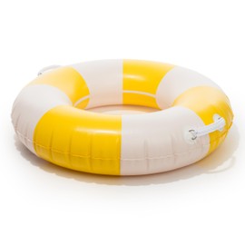 Business & Pleasure Co. Classic Pool Float - Vintage Inflatable Pool Ring for Adults - Riviera Mimosa - L/XL