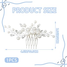 Bridal Wedding Hair Comb with Pearls and Crystals for Wedding and Formal Occasions Premium Bridal Hair Accessories for Perfect Bridal Hairstyles - Wedding Hair Comb for Women and Girls