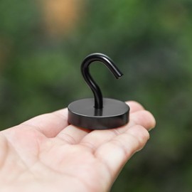 Neosmuk Magnetic Hooks, Cruise Ship Essentials, 130lb+ Heavy Duty Magnetic Hooks for Cruise Cabins, Refrigerator, Grill, Hanging, and Travel | Extra Strong Must-Haves Magnet Hook,Black