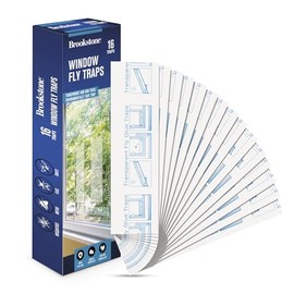 Brookstone Window Insect Trap Stickers – 16 Pack | Transparent Adhesive Fly Catchers | Odorless, Mess-Free, Easy to Apply