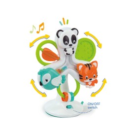 Clementoni Activity Wheel with Animals - Toy for Babies & Children from 10 Months, with Music & Animal Figures - Sensory & Motor Skills Toy 17261