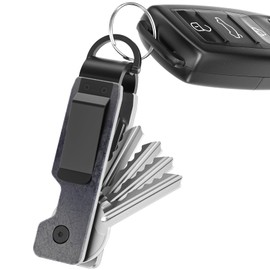 TUXON Key Organizer For Men - Compact Metal Key Holder | Minimalist Innovative Keyholder | Smart Keychain Secures 1-5 Keys (STONE)