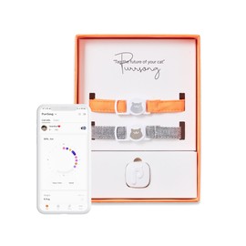 PurrSong LavvieTAG with 2 Straps Charger Set | Smartwatch for Cat ID Tag Light (0.01lbs) Activity Analysis Heath Care App Integration Monitor Fitness Tracker(Charger Included)