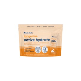 NativePath Native Hydrate Stick Packs, Sugar Free Electrolytes Powder with BCAAs, Tangerine Hydration, Keto & Paleo Friendly, 30 Servings