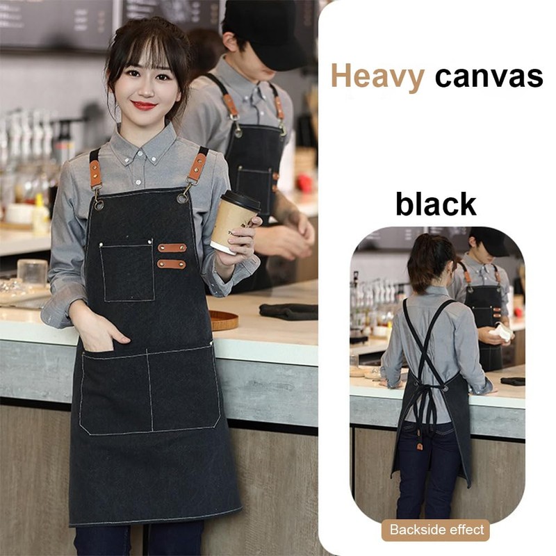 MTSDM Canvas Aprons, Work Aprons for Men Women, Adjustable Luxury