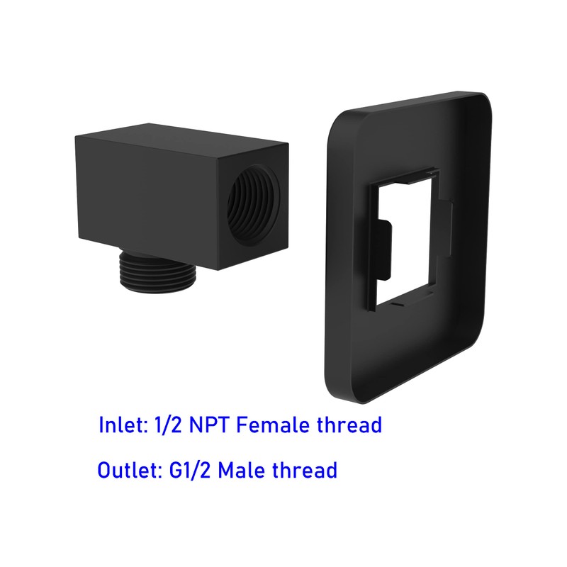 Aquaiaw Wall Supply Elbow with Flange, Tapered 1/2 NPT Female