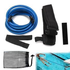 Ncheli Adult Swimming Belt, 3 m Adjustable Swimming Belt for Pool, Swimming Trainer, Countercurrent System for Pool, Used for Swimming Pools, Resistance Training, Black