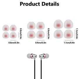 Earbud Tips, 48 PCS Earphone Buds Replacement Tips, Ear Phone Rubber Ends Buds with Excellent Noise Isolation and Comfort, Earbud Replacements 4 Color, 3 Size (S/M/L)