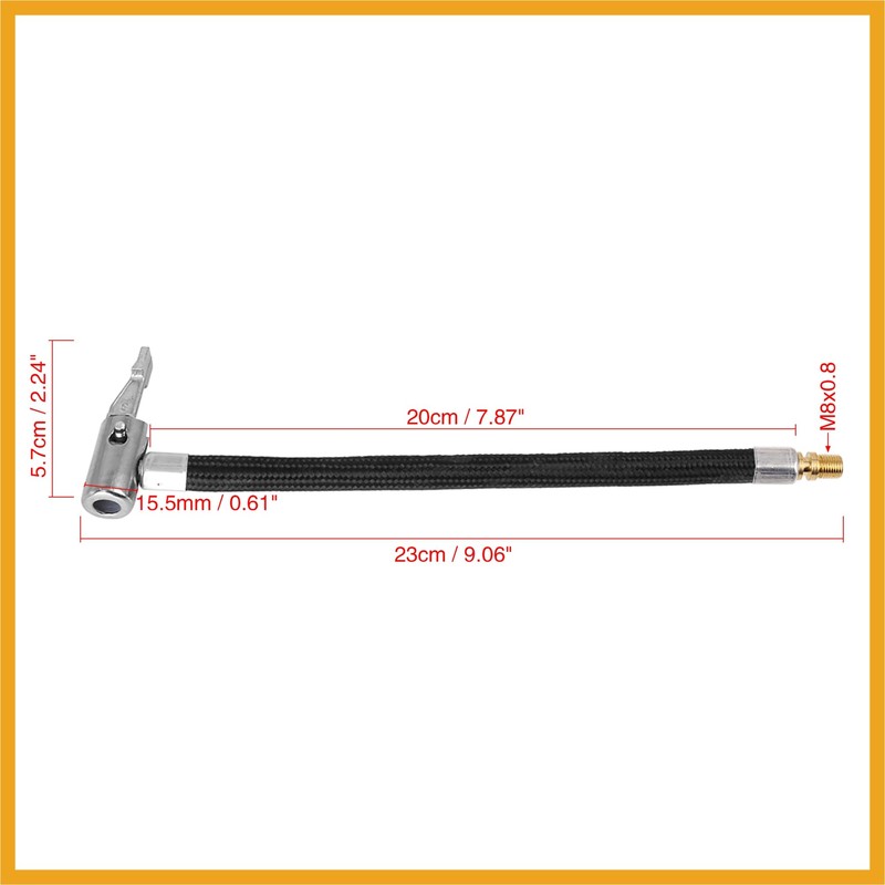 Partuto 20cm Car Tire Valve Connect Pipe Air Chuck Inflator