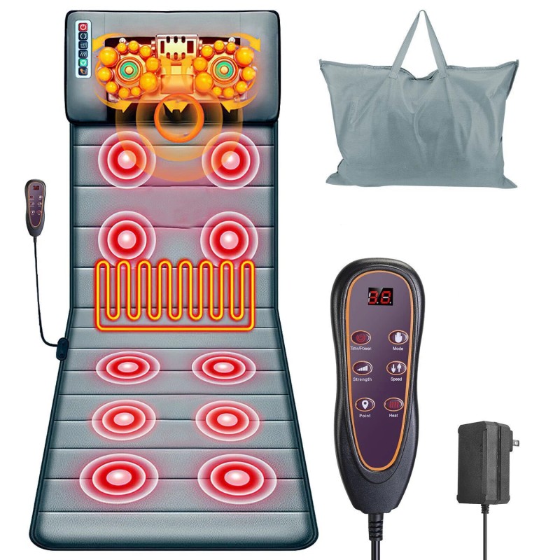 Full Body Electric Massage Mat w/Heat Vibration Massage Pad Cushion