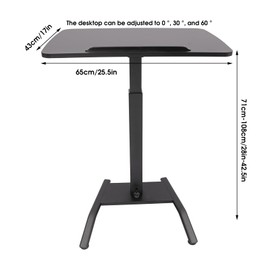 YSHUSTGY Mobile Standing Desk, Portable Stand Up Desk, Portable Rolling Laptop Desk with Lockable Wheels,with Adjustable Design,for Home Offices, Lectures and Training, Conference Presentations Etc